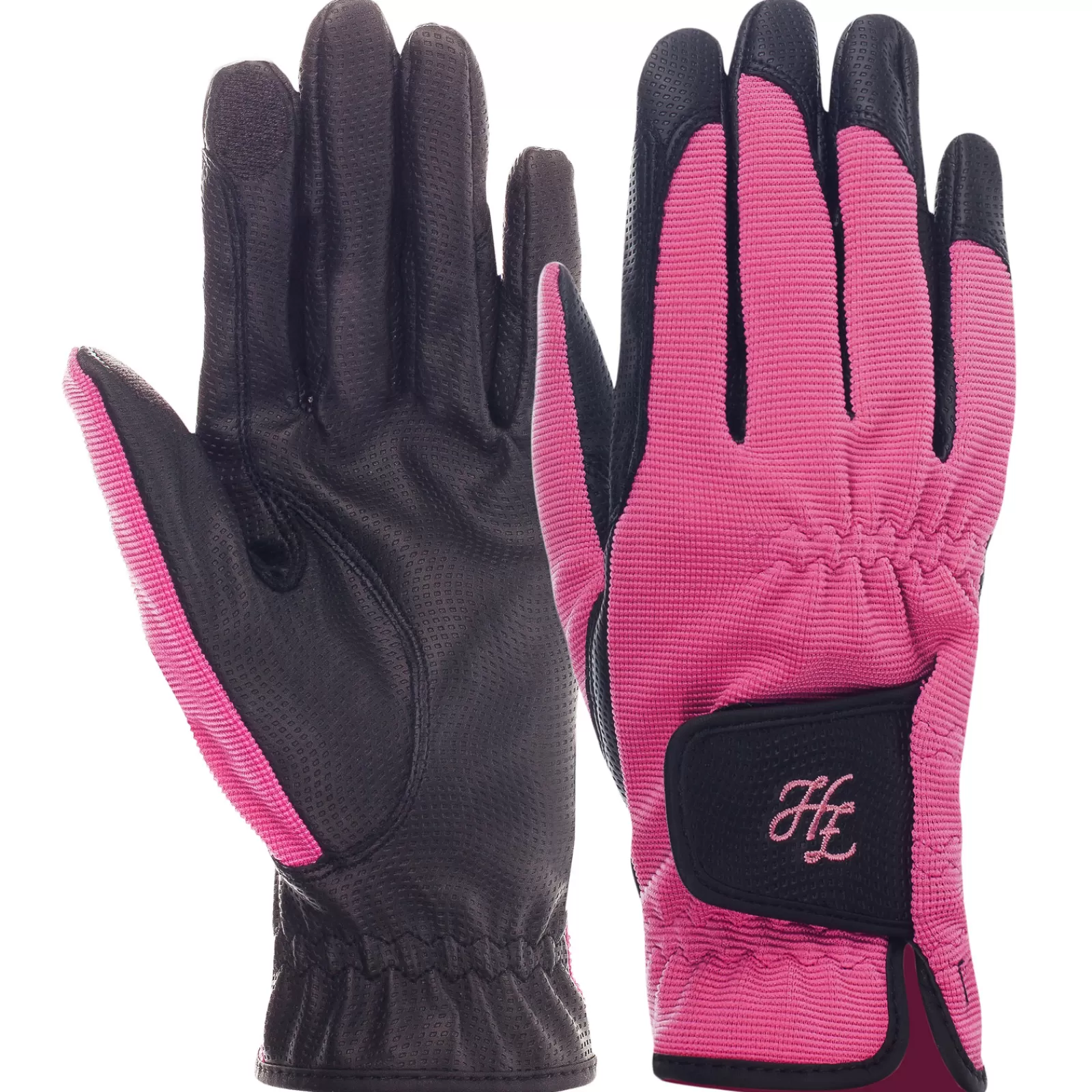 Summer Riding Gloves*horze Shona Touch-Screen Riding Gloves Black/Carmine Rose