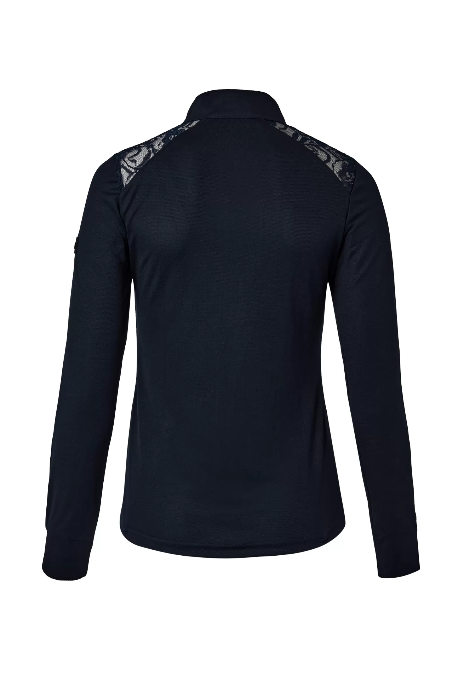 Tops & T-Shirts*horze Sianna Women'S Show Shirt With Lace Shoulders And Long Sleeves Dark Navy