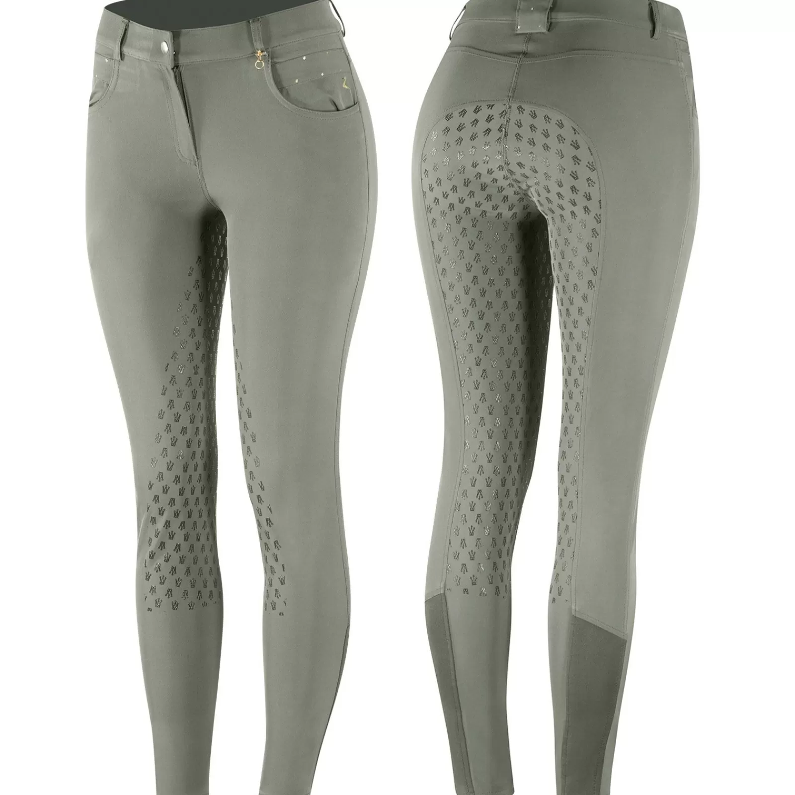 Full Seat Breeches*horze Sienna Women'S Silicone Full Seat Breeches Beetle Green/ Gold