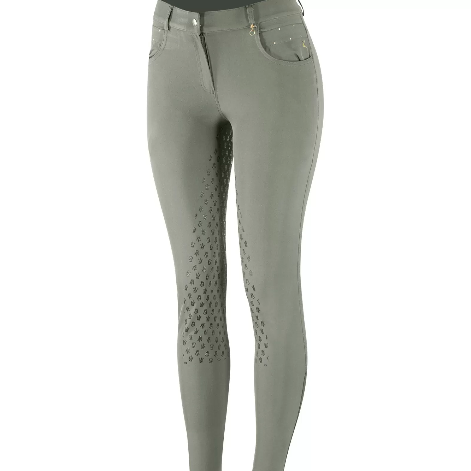 Full Seat Breeches*horze Sienna Women'S Silicone Full Seat Breeches Beetle Green/ Gold