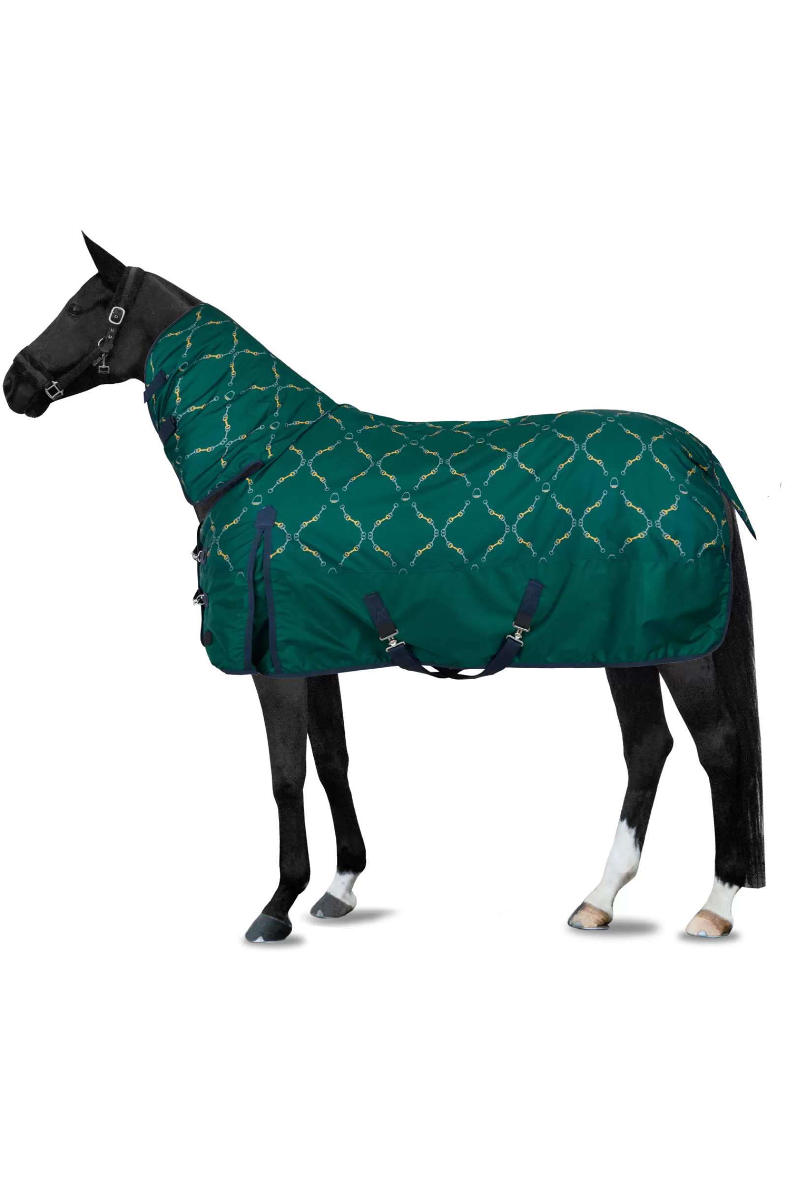 horze Turnout Rug With Neck Piece And Bit Print, 200G> Medium & Heavyweight Turnout Rugs