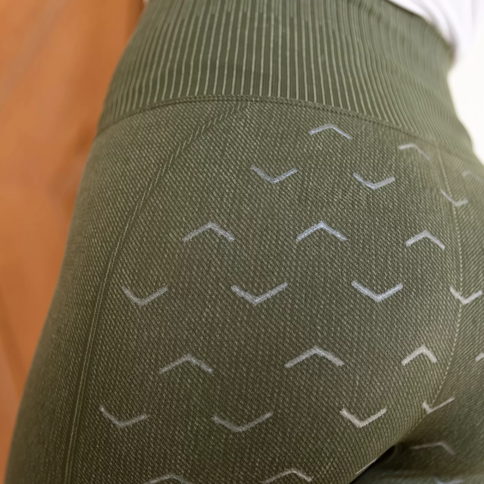 Riding Tights*horze Vanessa Women'S Seamless Denim-Look Silicone Full Seat Tights Dark Lichen Green