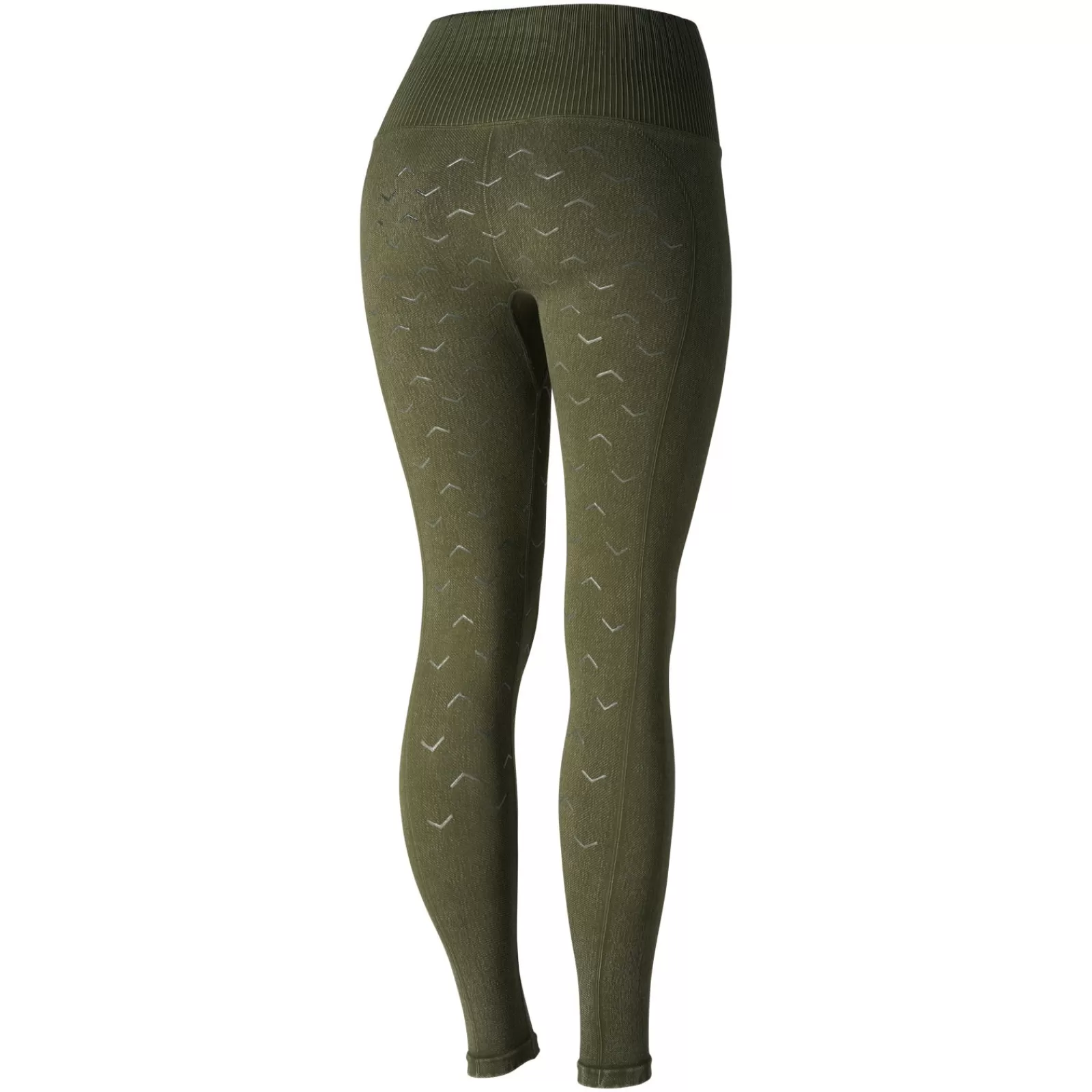 Riding Tights*horze Vanessa Women'S Seamless Denim-Look Silicone Full Seat Tights Dark Lichen Green