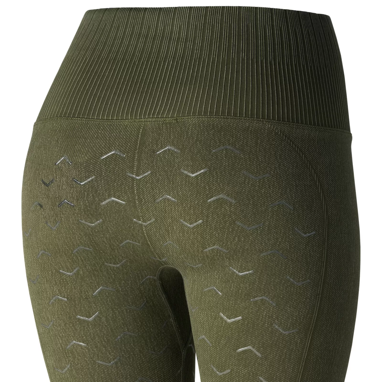 Riding Tights*horze Vanessa Women'S Seamless Denim-Look Silicone Full Seat Tights Dark Lichen Green