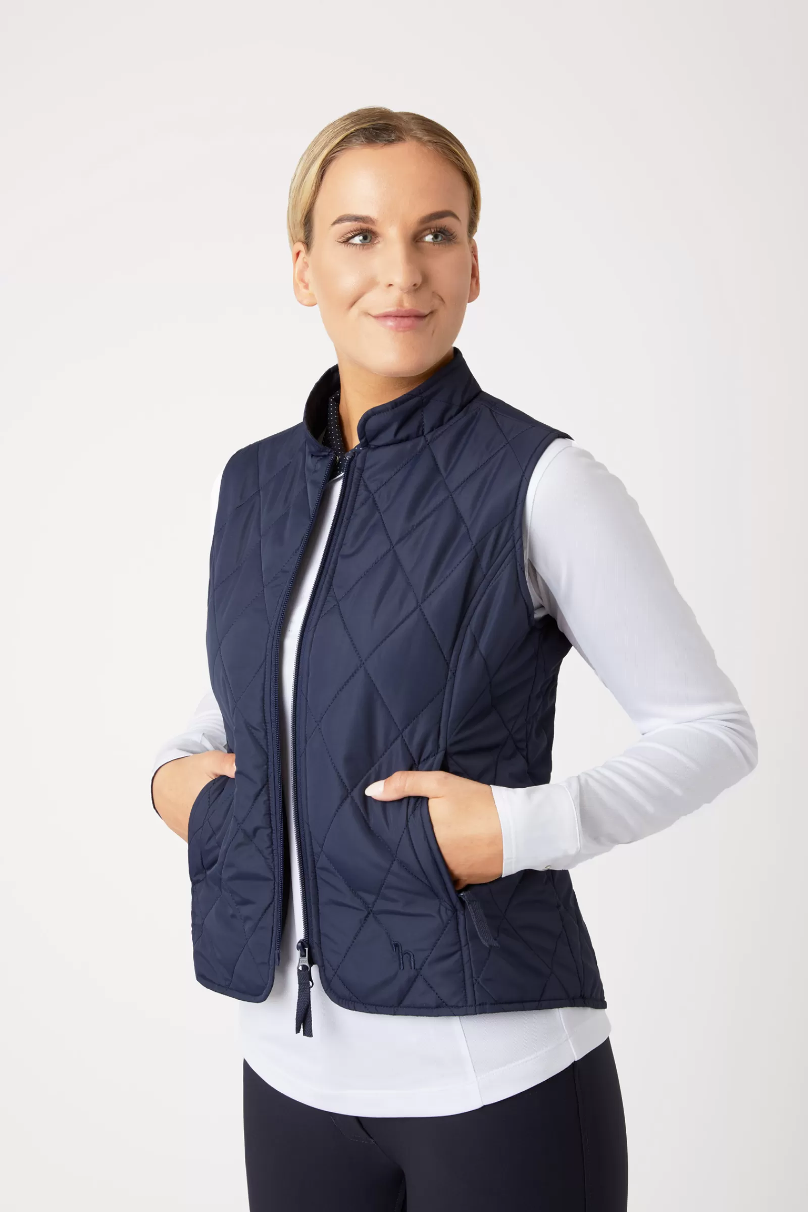 Coats & Jackets*horze Women'S Classic Quilted Riding Vest Peacoat Dark Blue