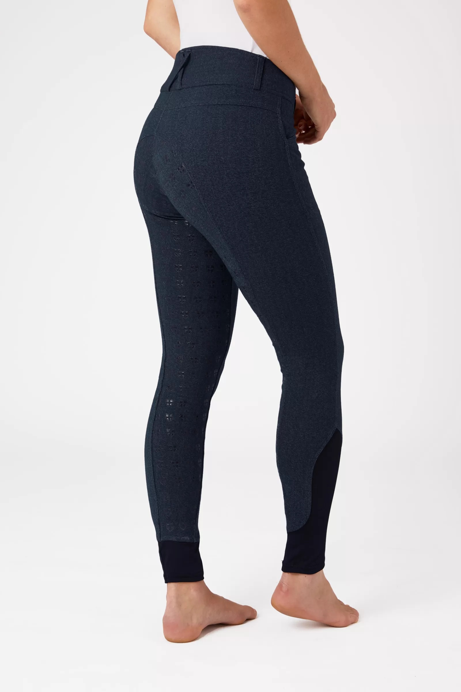 Full Seat Breeches*horze Women'S Denim Breeches With High Waist And Silicone Full Seat Denim Blue