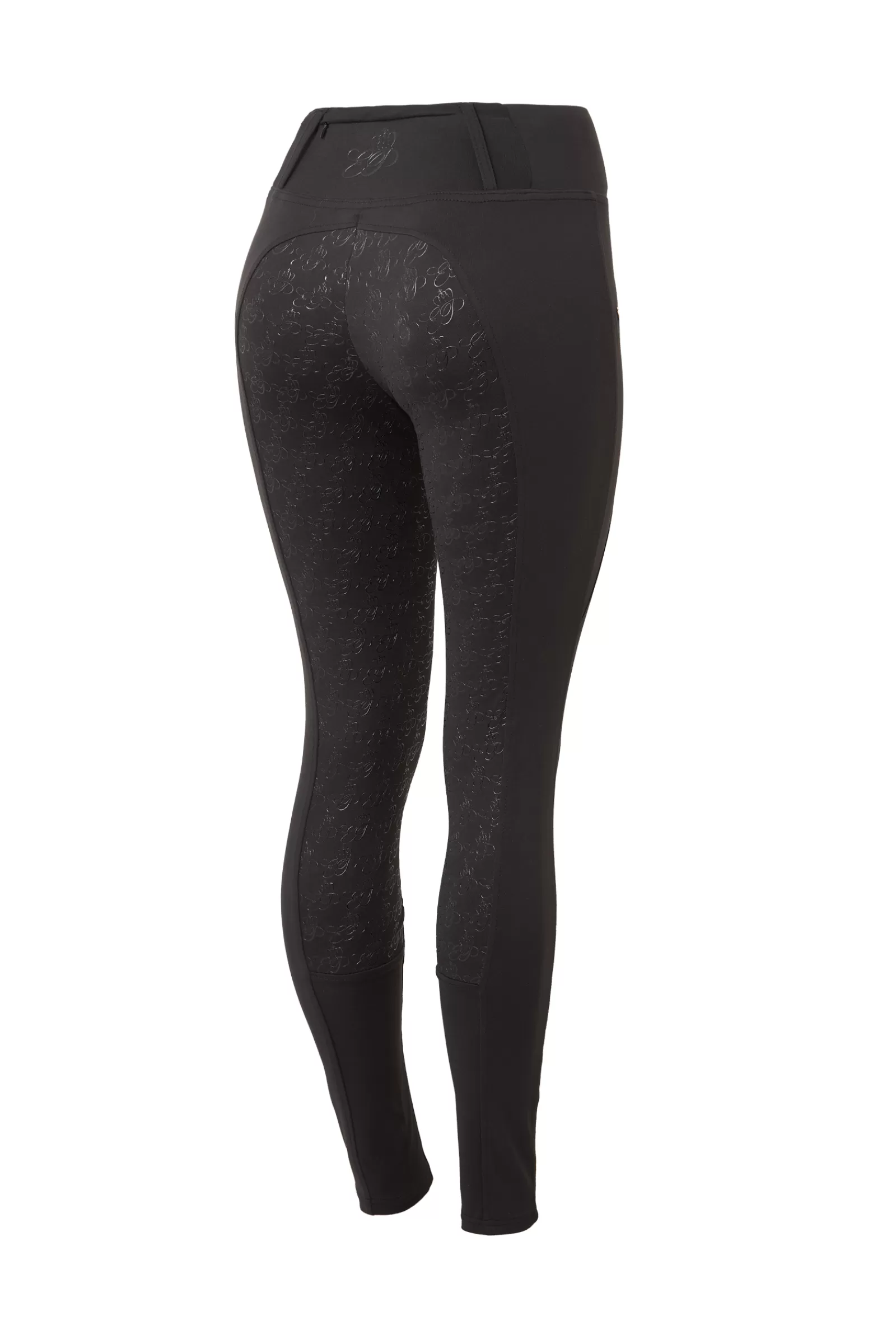 Riding Tights*horze Women'S Full Seat Tights With Rosegold Zipper Black