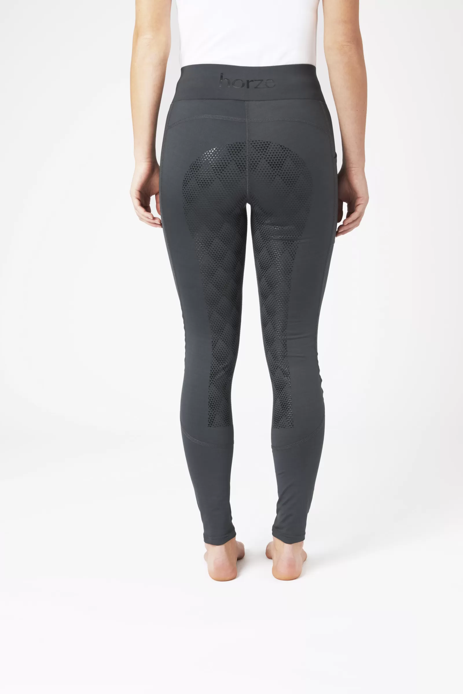 Riding Tights*horze Women'S High Waist Silicone Full Seat Riding Tights Dark Shadow