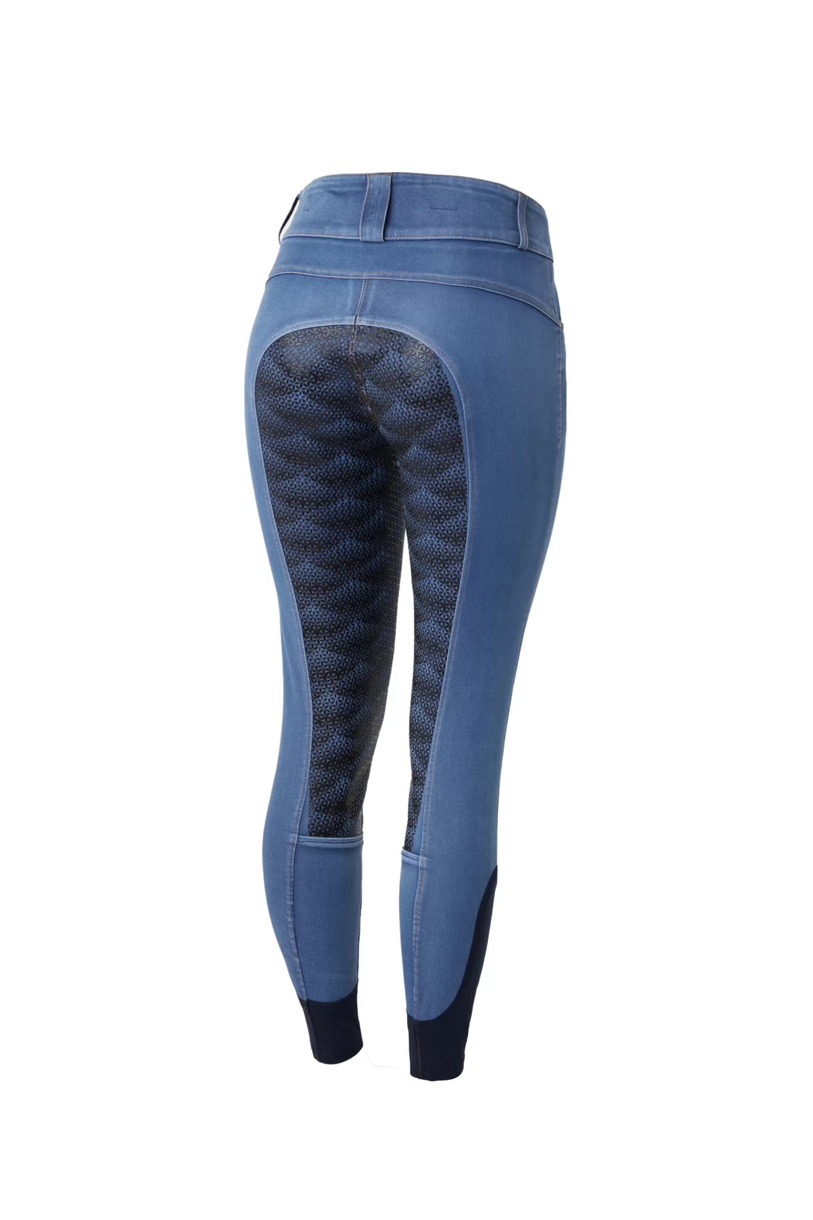 Full Seat Breeches*horze Women'S Leather & Silicone Full Seat Denim Breeches Light Denim Blue