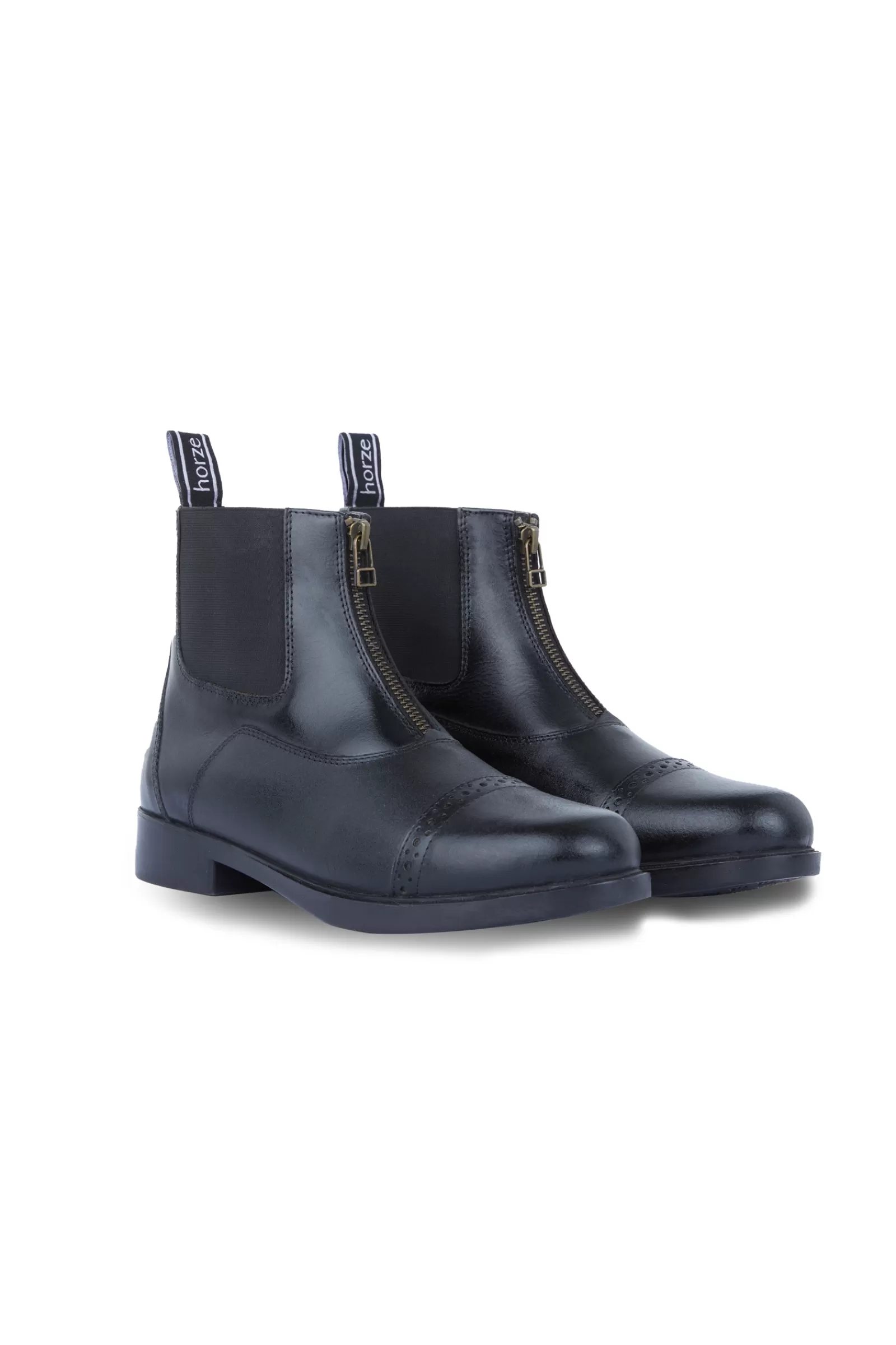 Jodhpur Boots*horze Women'S Leather Jodhpur Boots With Front Zip Black