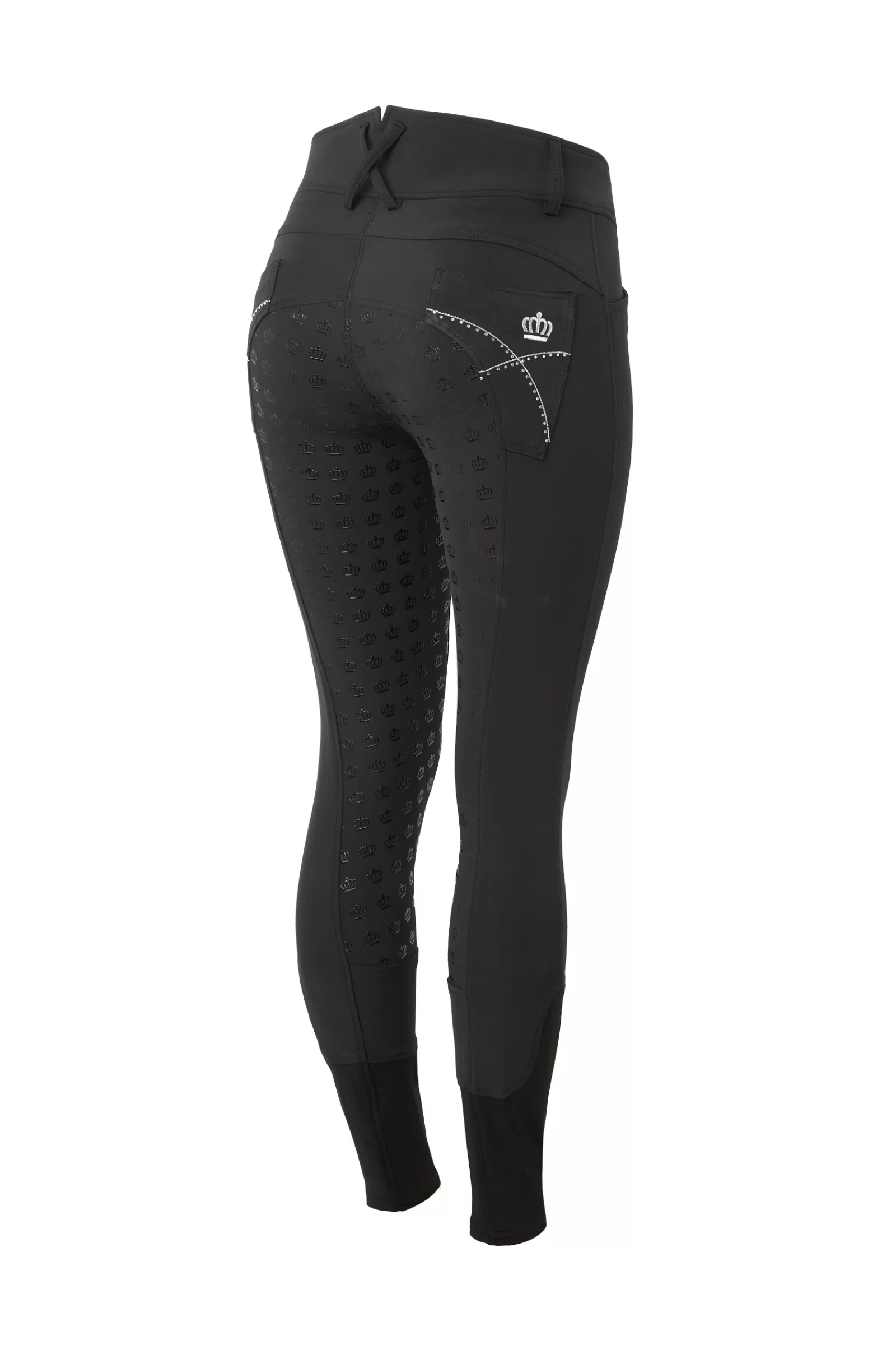 Full Seat Breeches*horze Women'S Silicone Full Seat Breeches With Embroidery And Crystals Black
