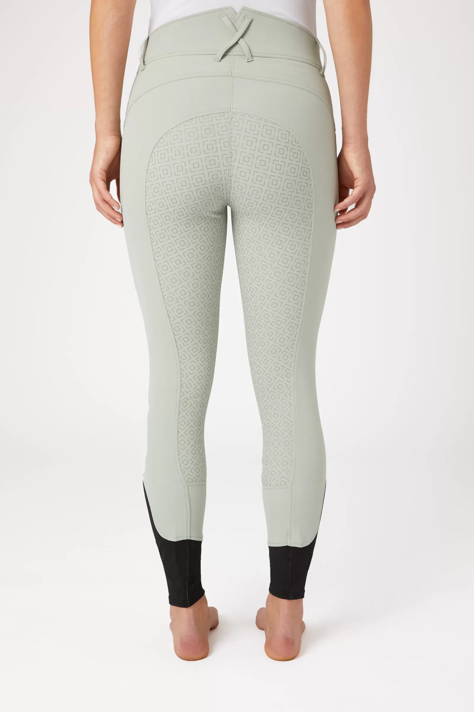 Full Seat Breeches*horze Women'S Silicone Full Seat Breeches With High Waist And Crystal Pocket Aqua Grey (Green)