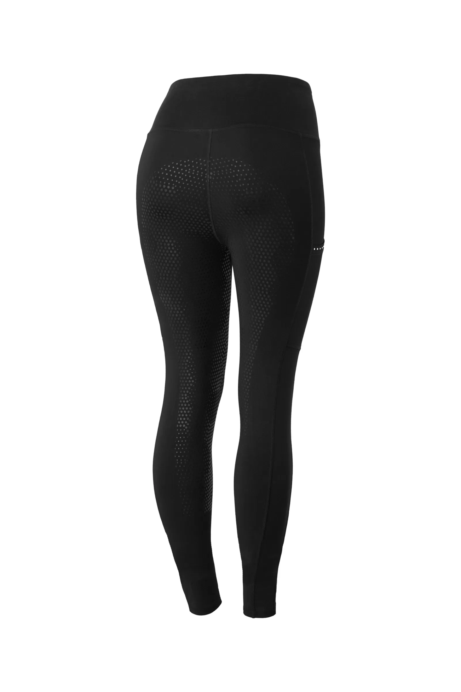 Riding Tights*horze Women'S Silicone Full Seat Riding Tights With Crystal Pockets Black
