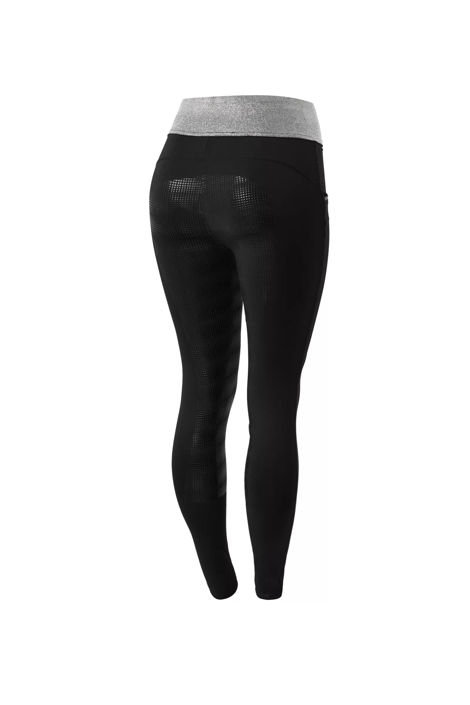 Riding Tights*horze Women'S Silicone Full Seat Riding Tights With Glitter Waistband Black