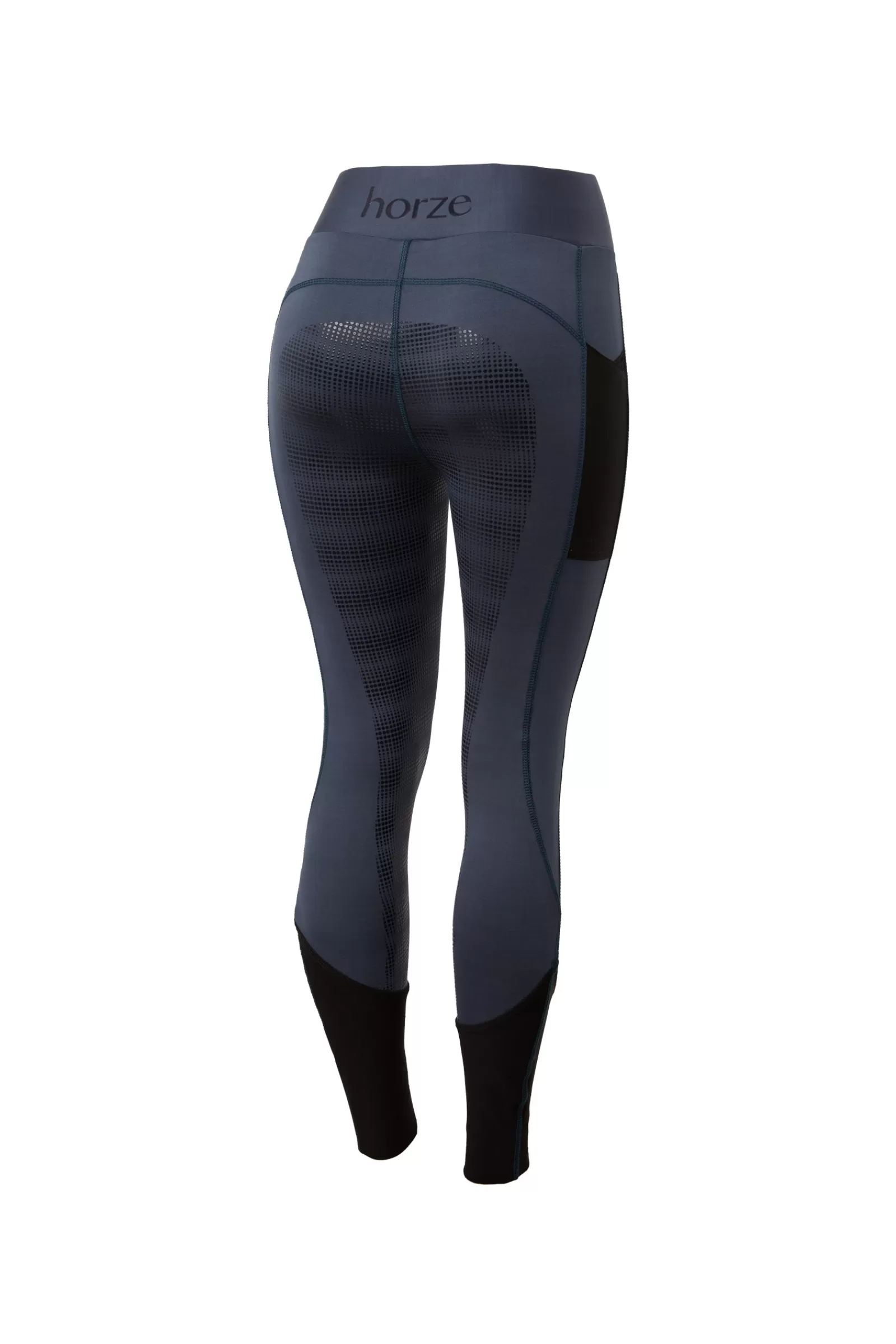 Riding Tights*horze Women'S Silicone Full Seat Riding Tights With Mesh Midnight Dark Blue