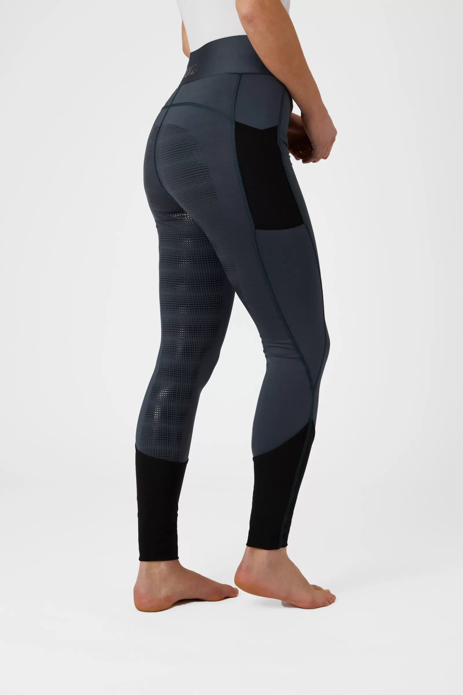 Riding Tights*horze Women'S Silicone Full Seat Riding Tights With Mesh Midnight Dark Blue