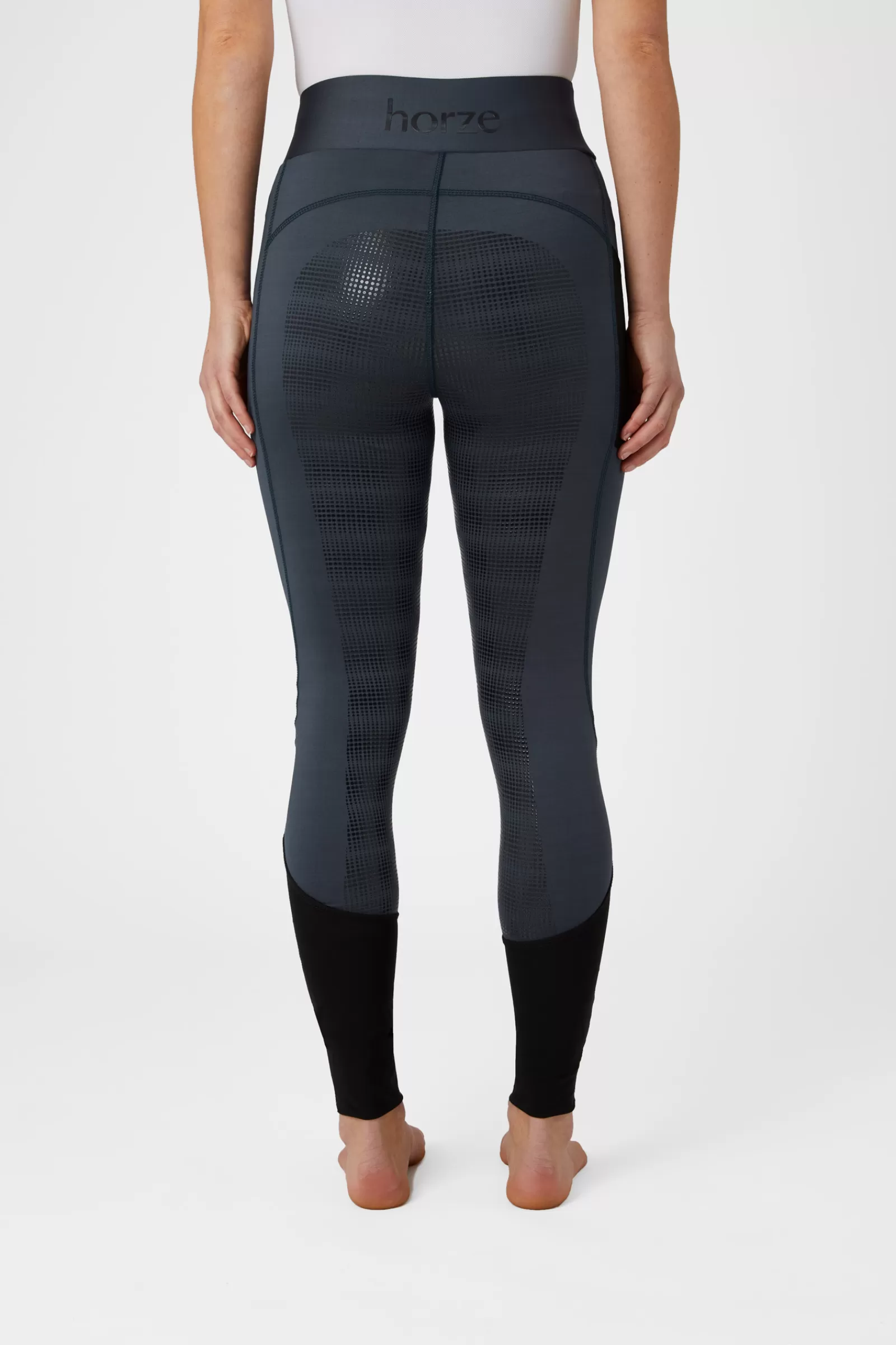 Riding Tights*horze Women'S Silicone Full Seat Riding Tights With Mesh Midnight Dark Blue