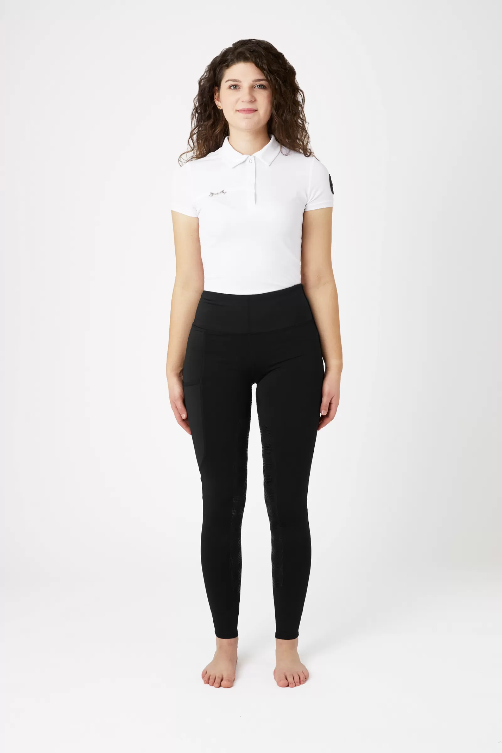 Riding Tights*horze Women'S Silicone Full Seat Riding Tights With Phone Pocket Black