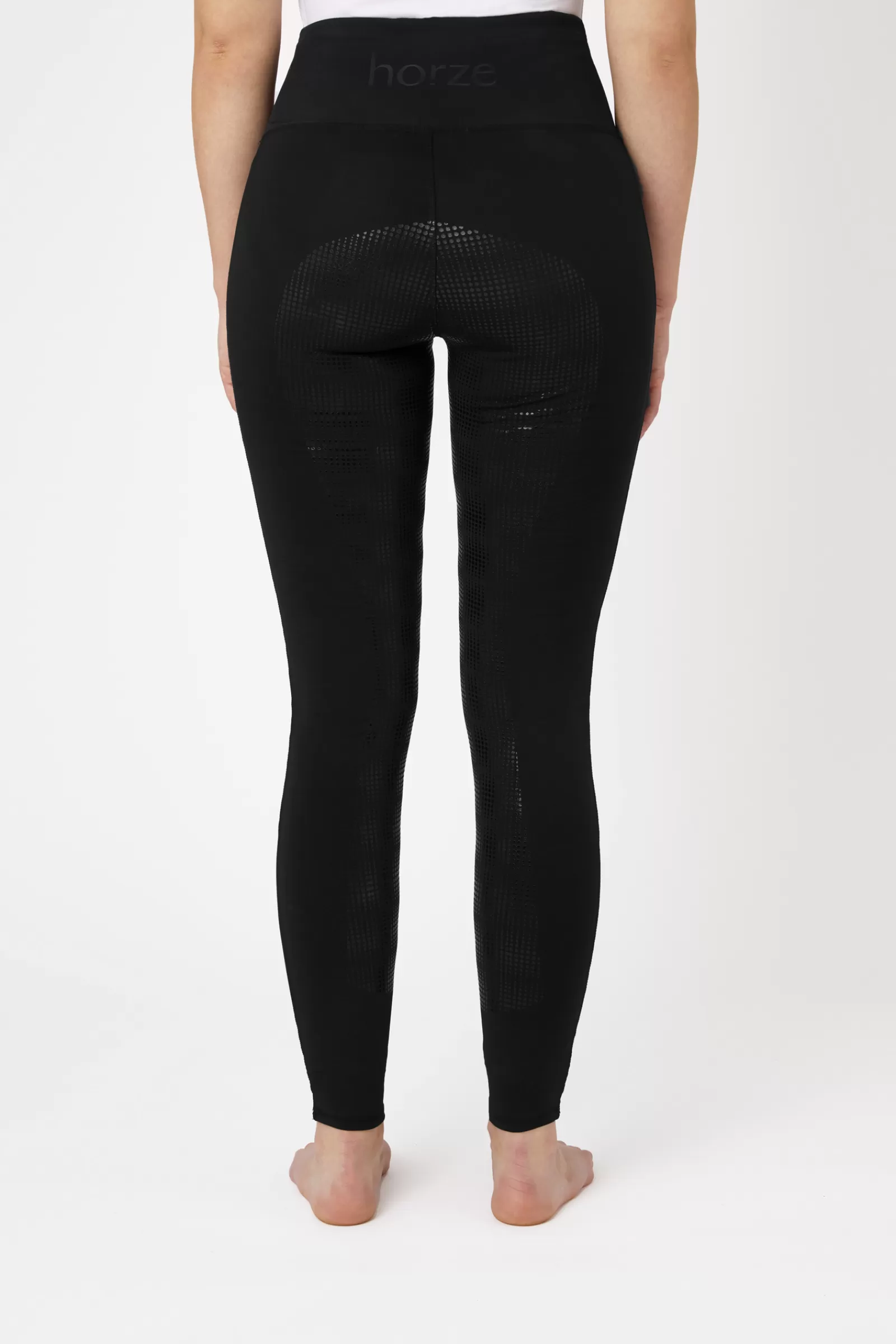 Riding Tights*horze Women'S Silicone Full Seat Riding Tights With Phone Pocket Black