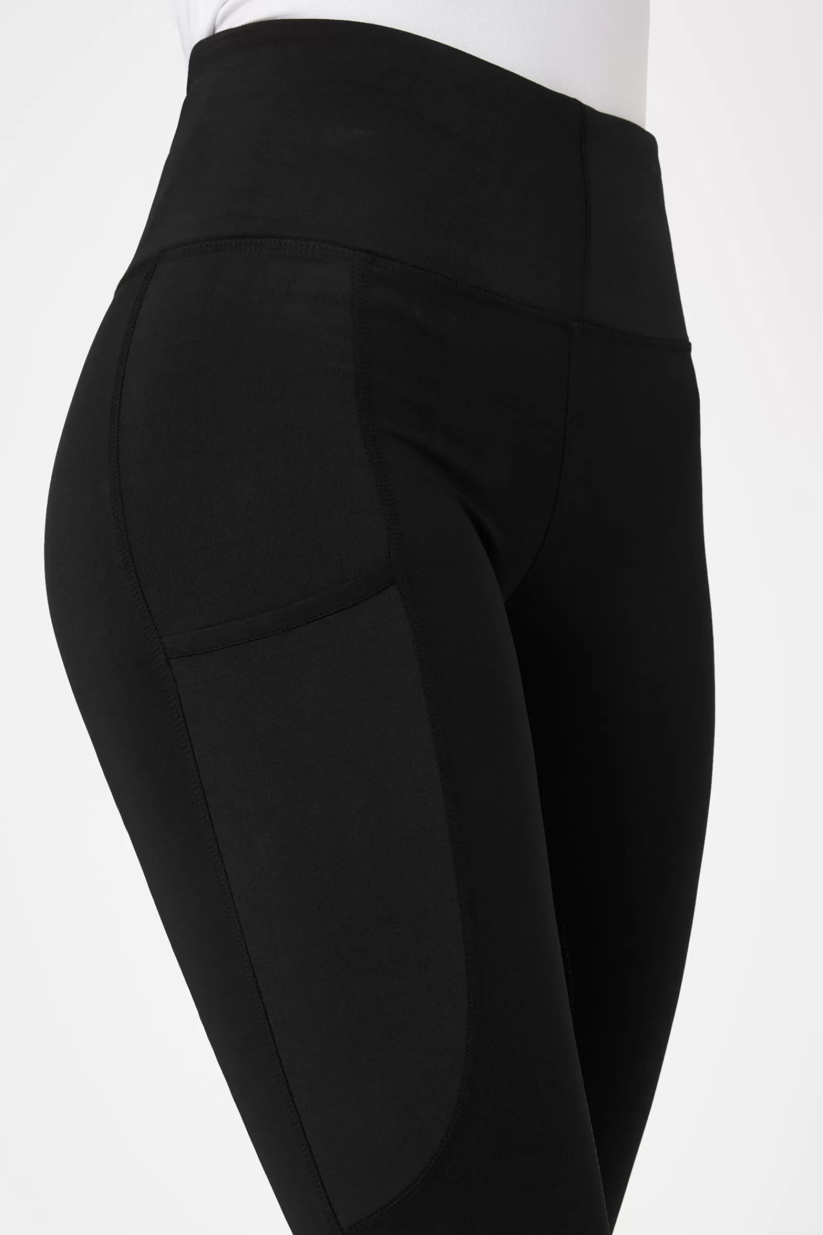 Riding Tights*horze Women'S Silicone Full Seat Riding Tights With Phone Pocket Black