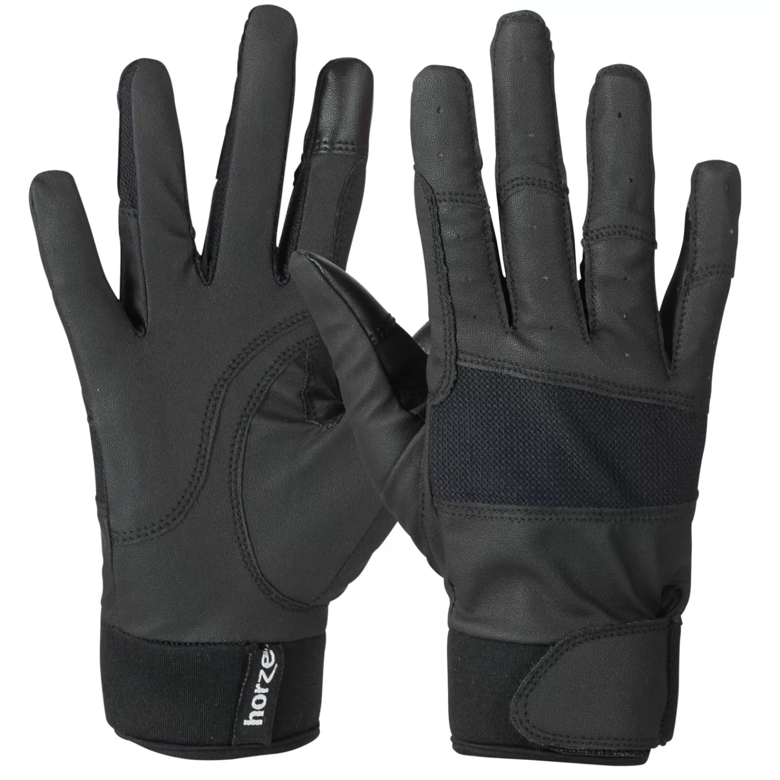 Summer Riding Gloves*horze Women'S Stretch Riding Gloves With Neoprene Cuffs Black