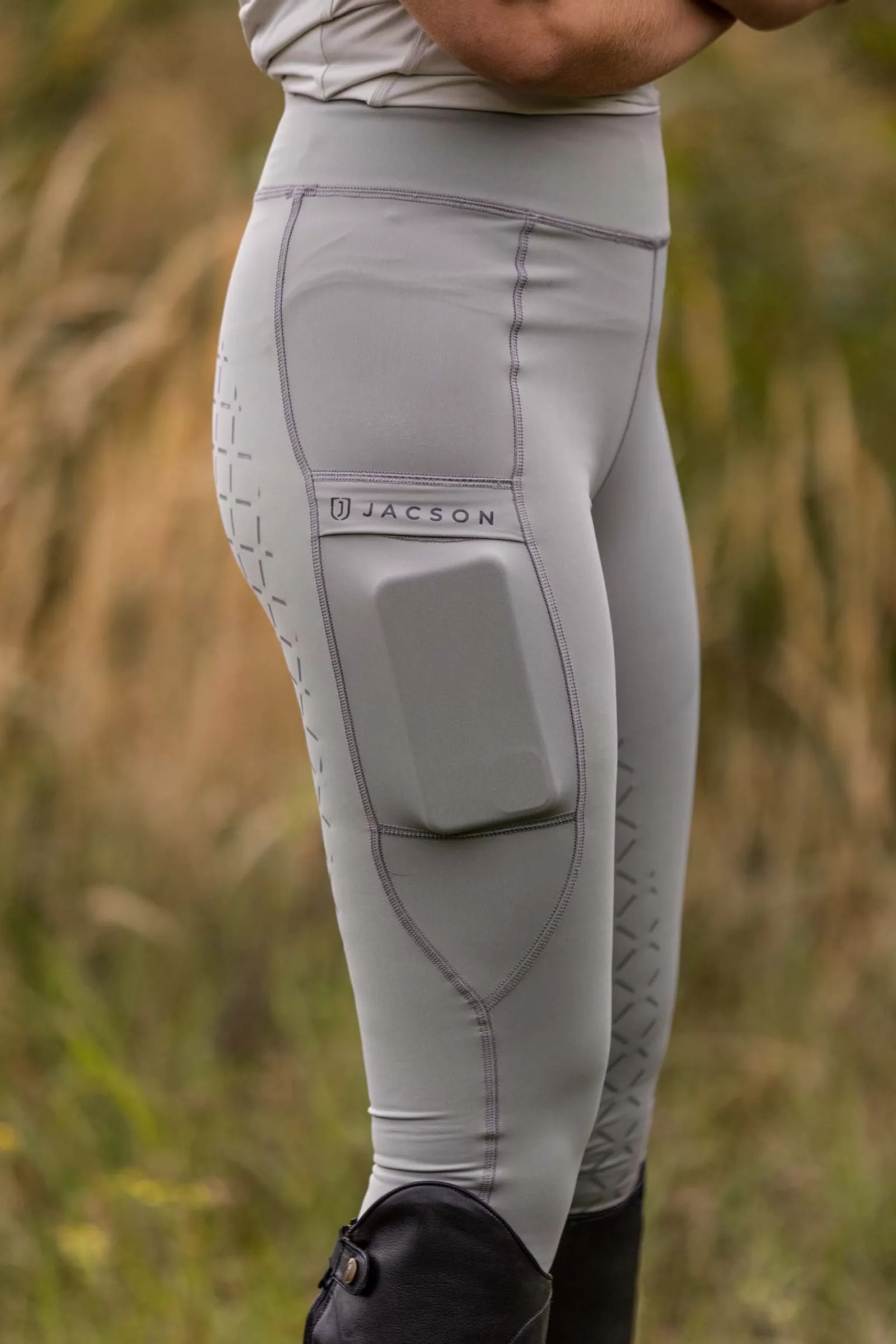 Riding Tights*jacson Astrid Women'S Fullseat Kompressions Riding Tights Grey