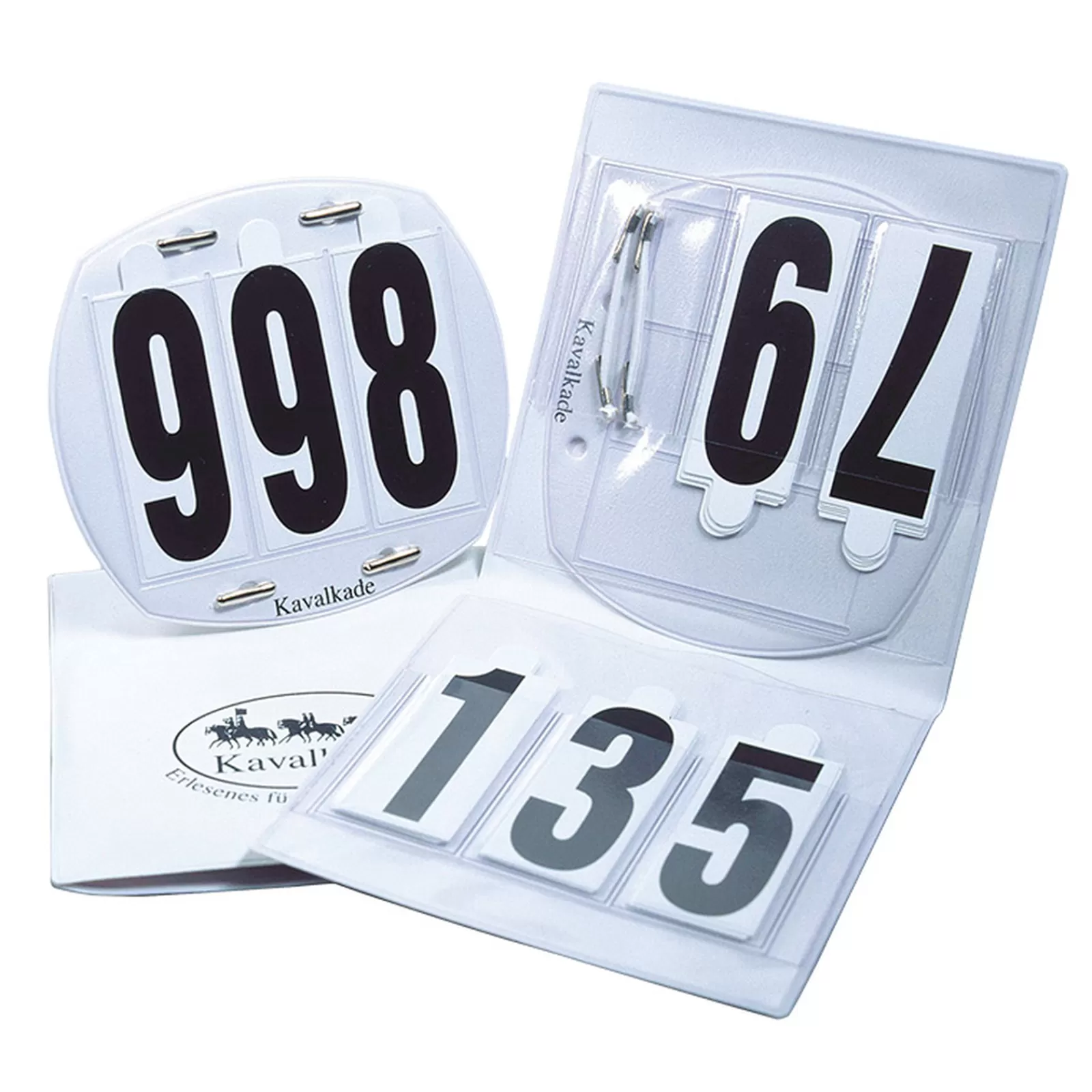 Show Accessories*kavalkade Starting Numbers, 3-Digits, Small White/Black