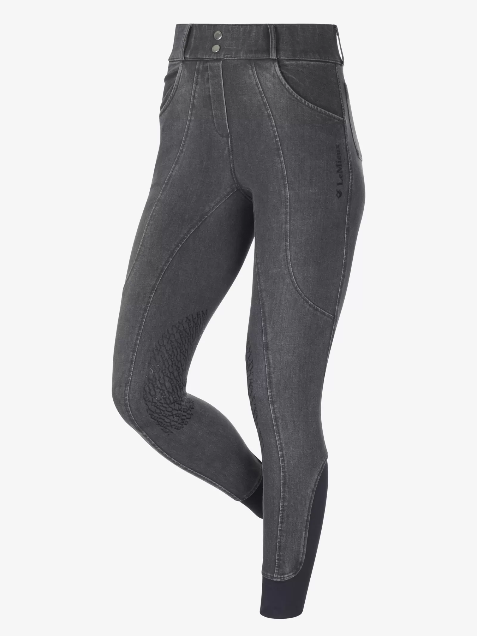 Full Seat Breeches*lemieux Ava Women'S Knee Grip Denim Breggings Dark Grey