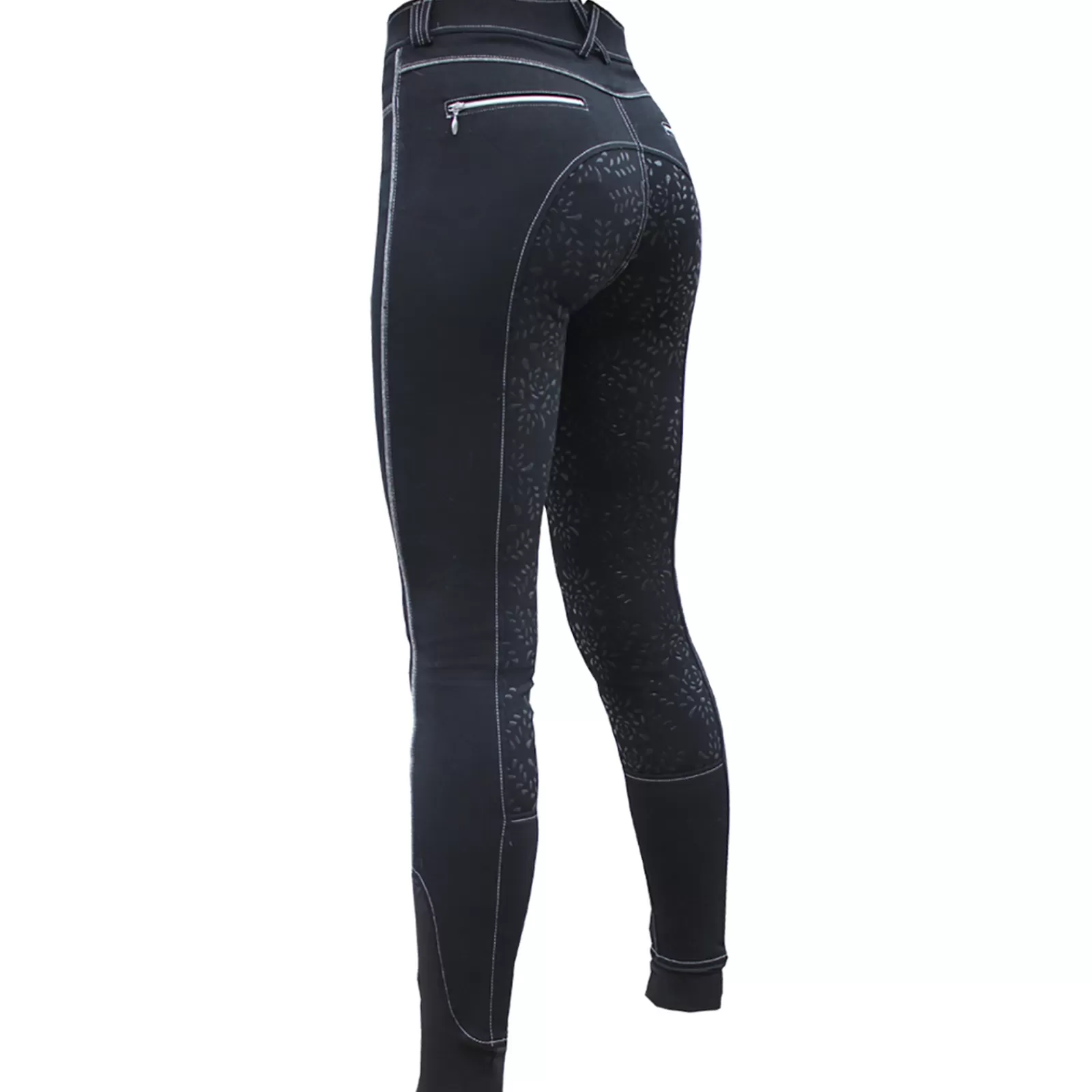 Jodhpurs & Breeches*minkhorse Mink Horse Equestrian Leaves Kids' Power Grip Breeches Black