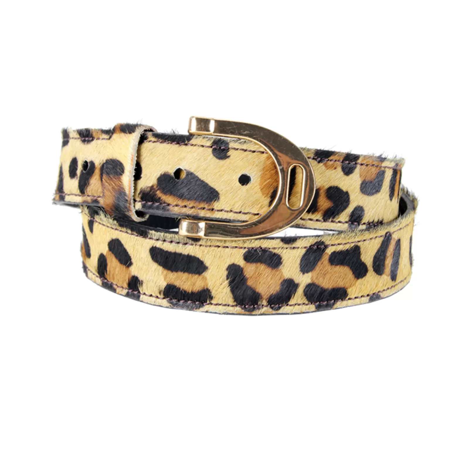 Belts*minkhorse Mink Horse Print Belt With Stirrup Buckle Leopard Print