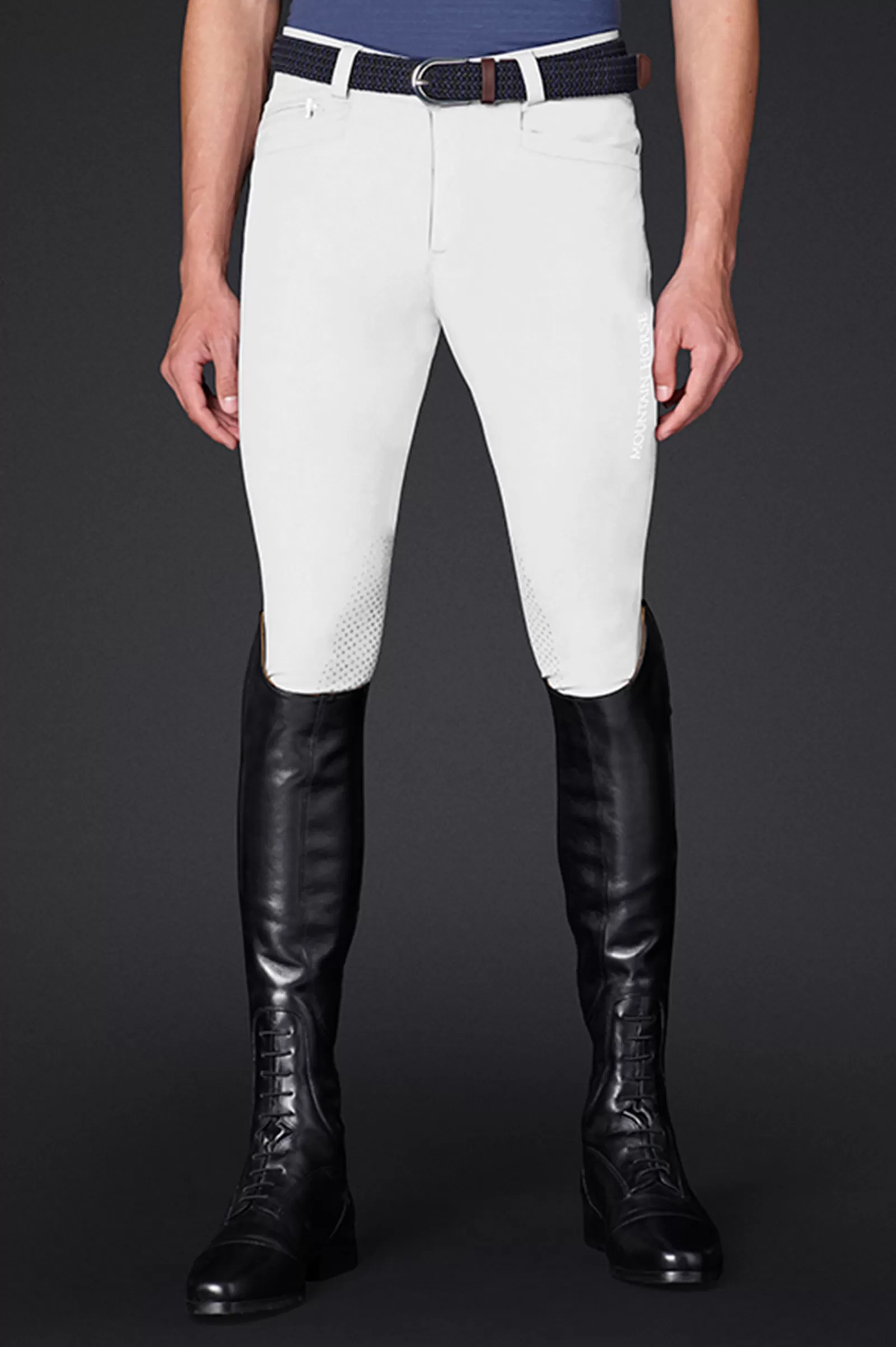 Jodhpurs & Breeches*mountainhorse Mountain Horse Robin Men'S Knee Grip Breeches Wh/Ab