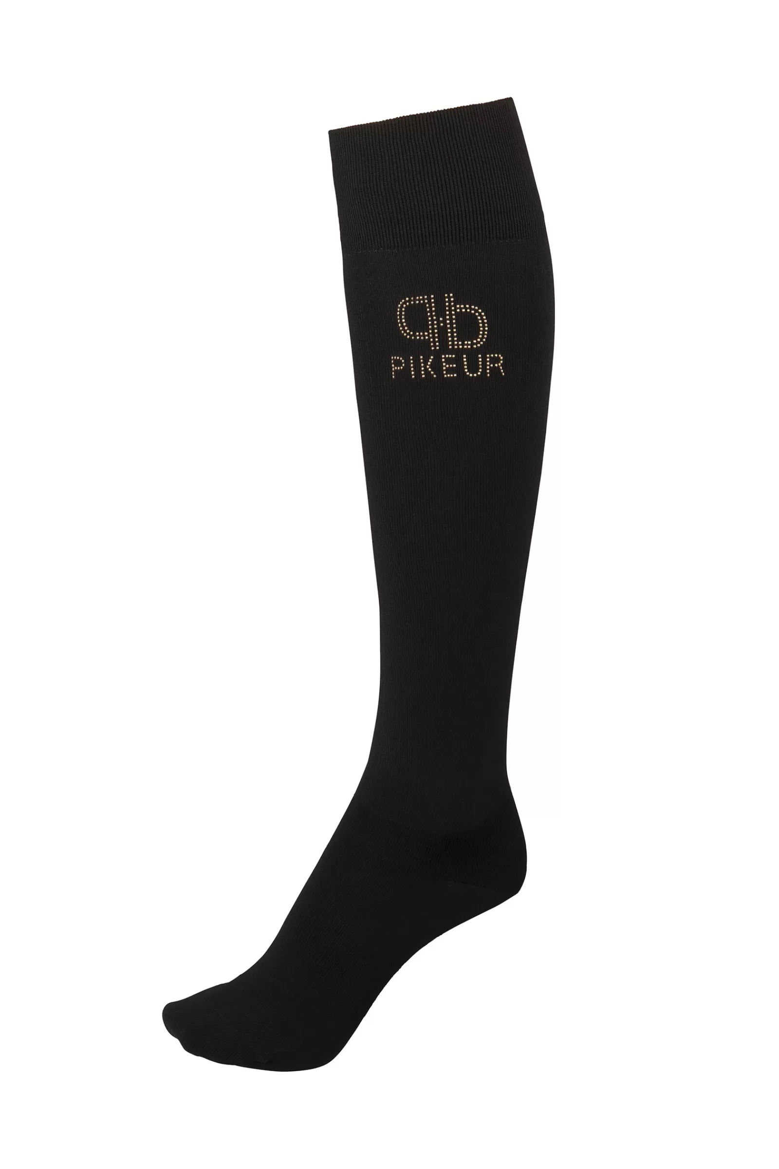 Riding Socks*pikeur Knee Socks Studs Gold Black