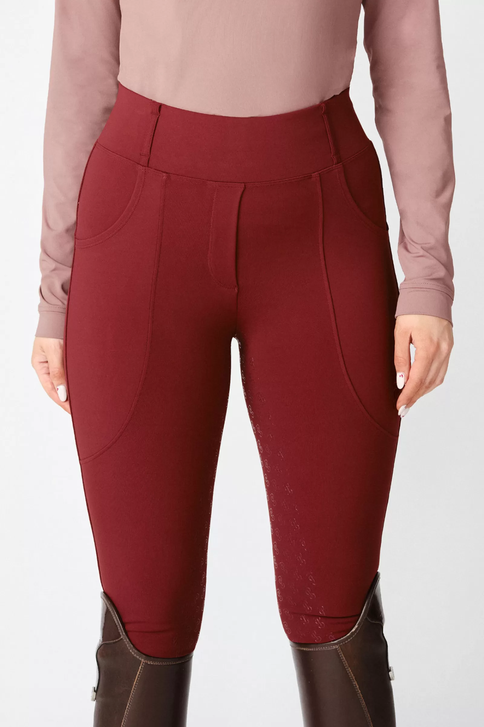 Riding Tights*psofsweden Ps Of Sweden Juliette Women'S Full Grip Riding Tights Wine Red