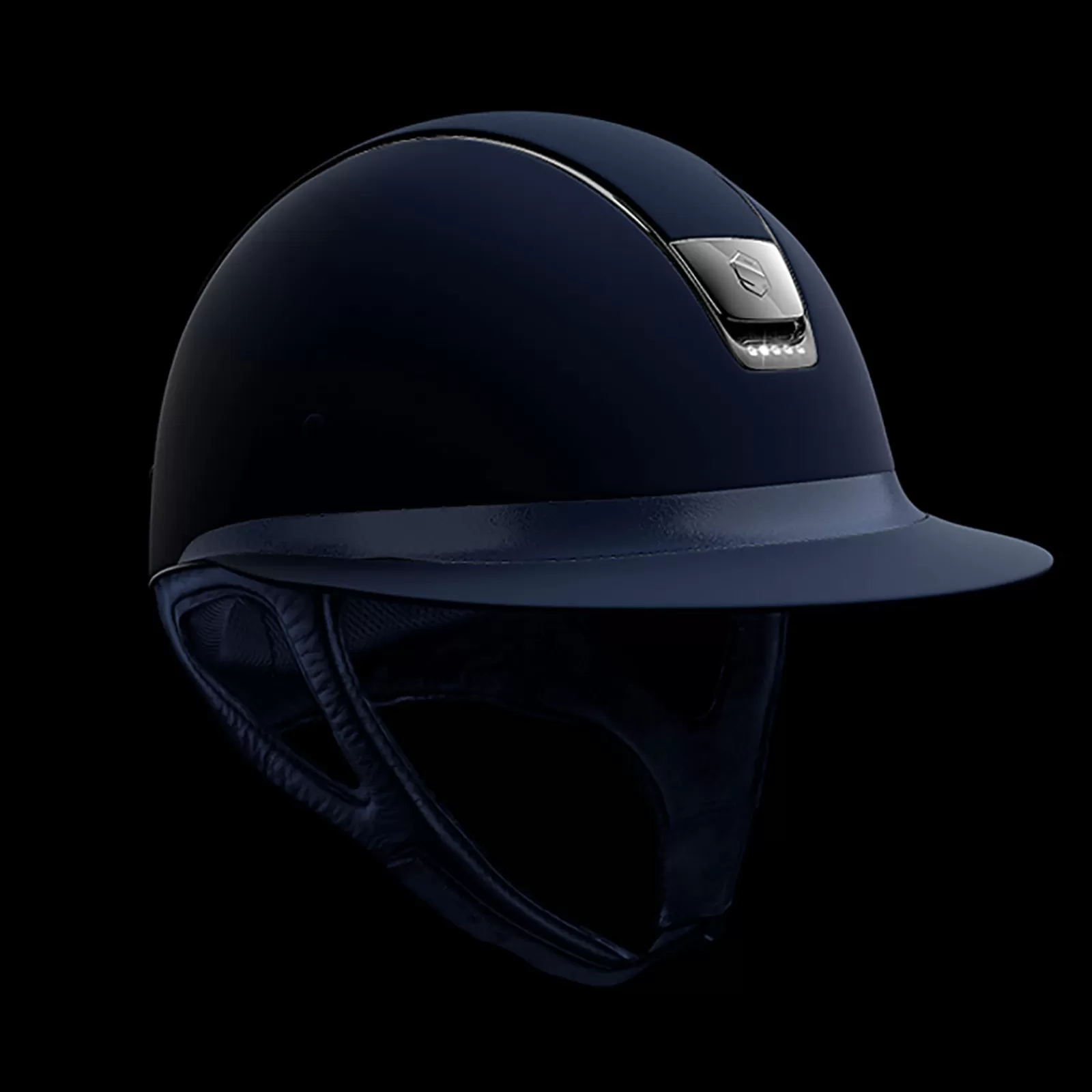 Riding Hats & Helmets*samshield Miss Shield Shadowmatt Helmet, Black Chrome W/ 5 Swarovski (Without Liner) Blue