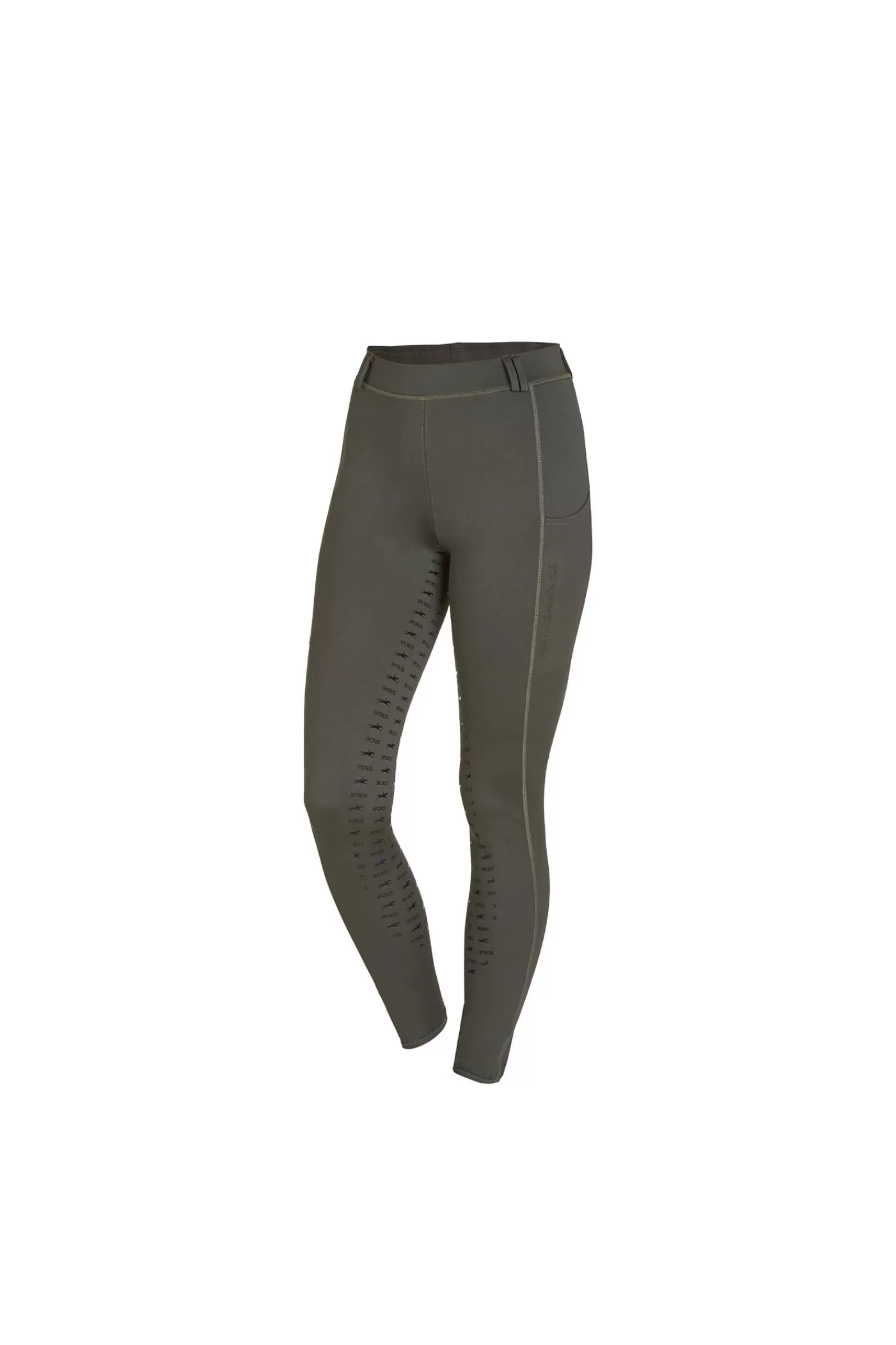Riding Tights*schockemohle New Glossy Style Full Grip Riding Tights For Women Olive Green