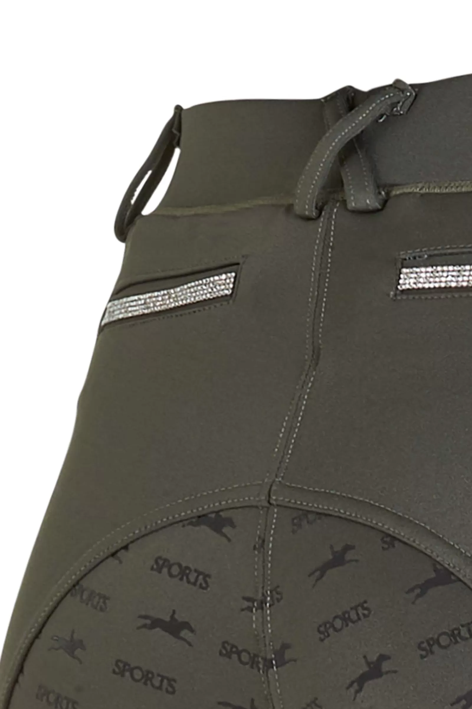 Riding Tights*schockemohle New Glossy Style Full Grip Riding Tights For Women Olive Green