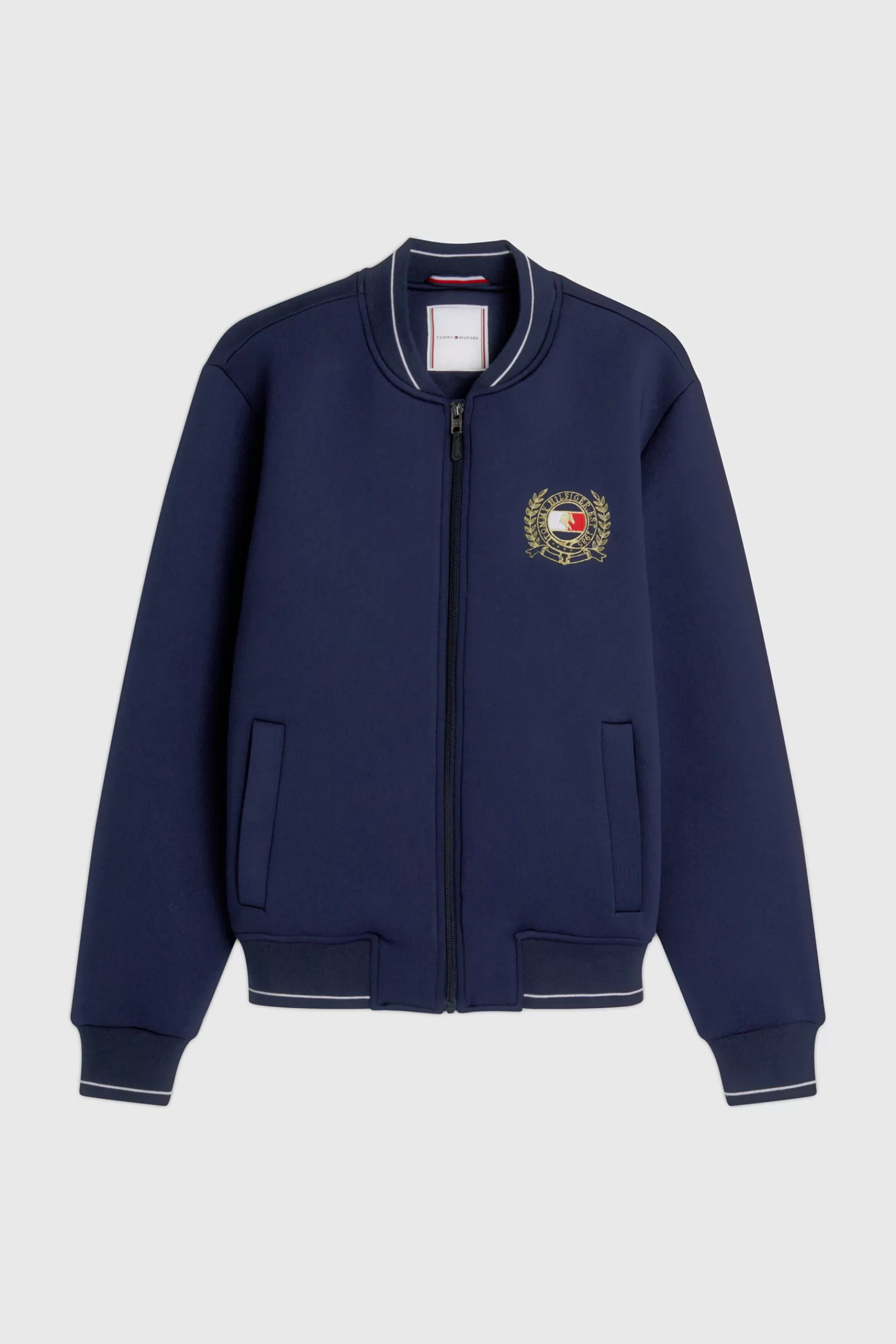 Coats & Jackets*tommyhilfigerequestrian Tommy Hilfiger Equestrian Crest Bomber Sport Jacket Db/Ab