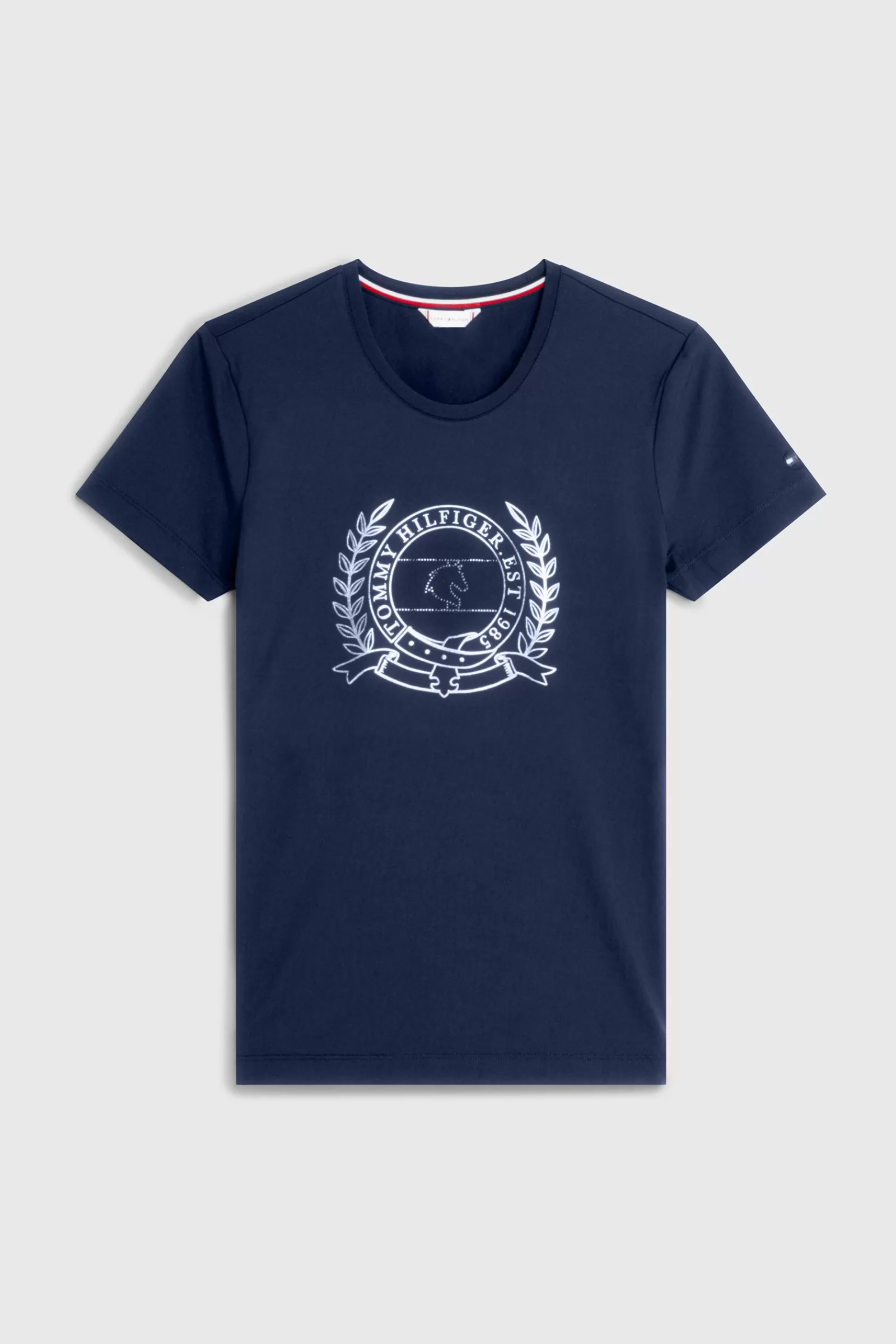 Tops & T-Shirts*tommyhilfigerequestrian Tommy Hilfiger Equestrian Crest Rhinestone Performance Women'S T-Shirt Desert Sky