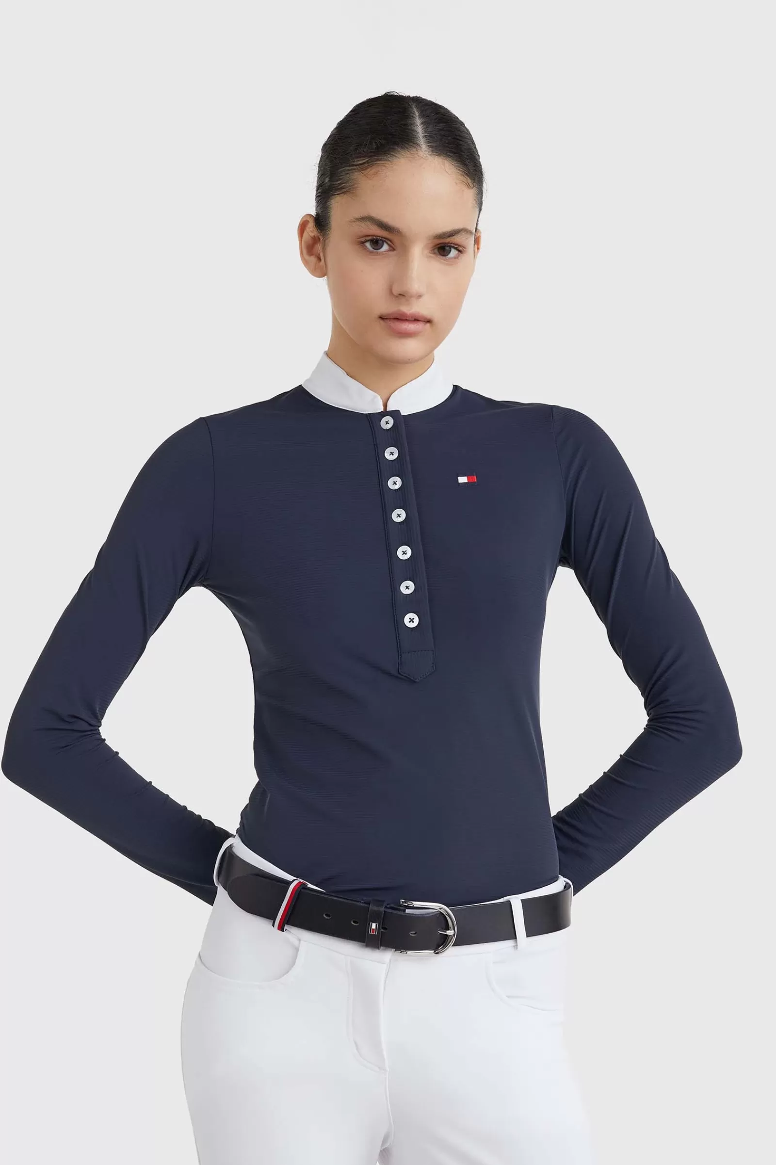 Tops & T-Shirts*tommyhilfigerequestrian Tommy Hilfiger Equestrian Women'S Show Shirt Longsleeve Db/Ab