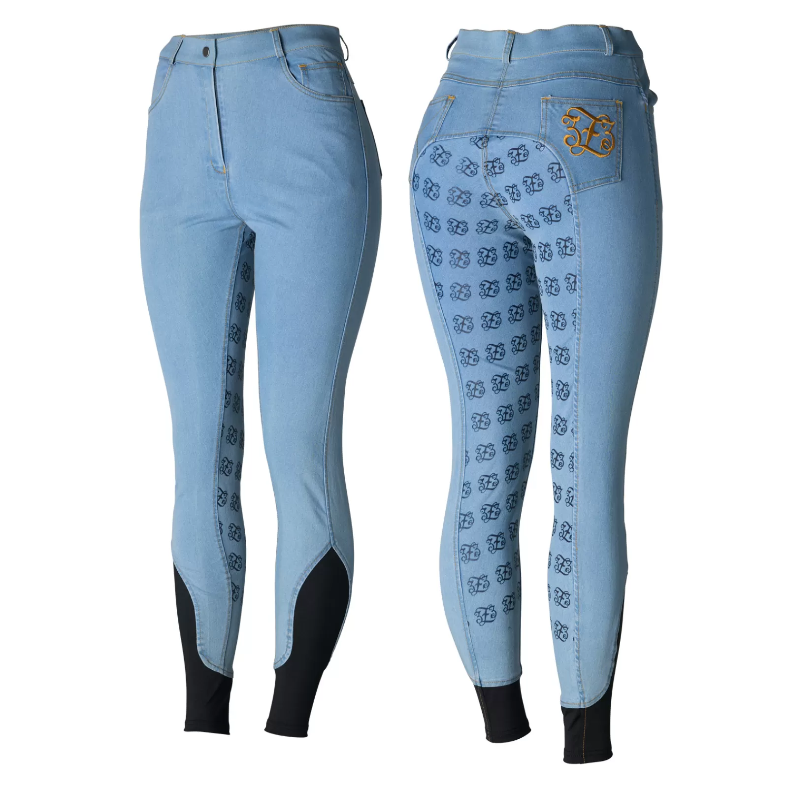 Full Seat Breeches*horze Women'S Denim High Waist Full Seat Breeches Light Blue