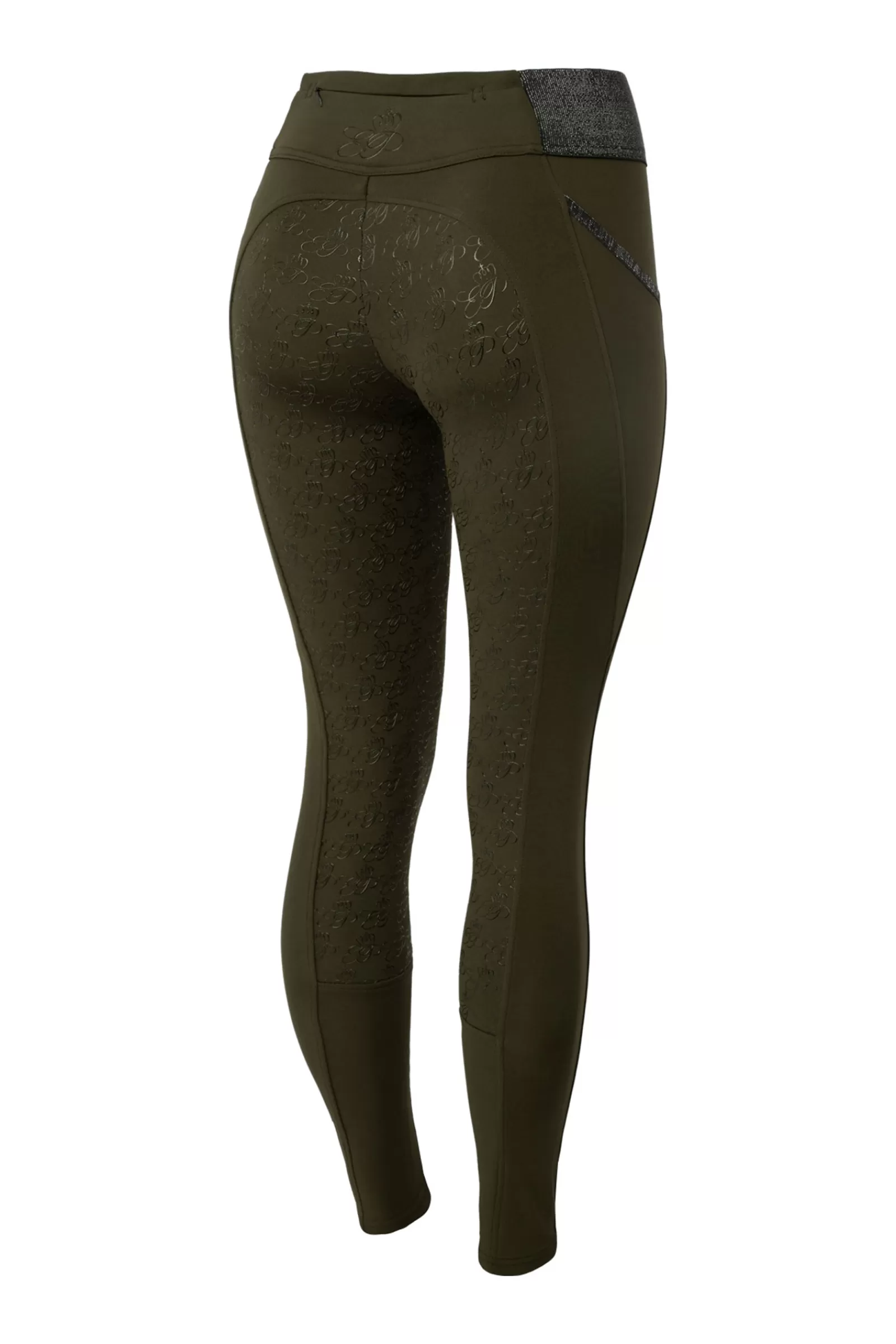 Riding Tights*horze Women'S Full Seat Riding Tights With Glitter Waist Brown